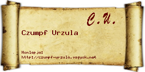 Czumpf Urzula névjegykártya